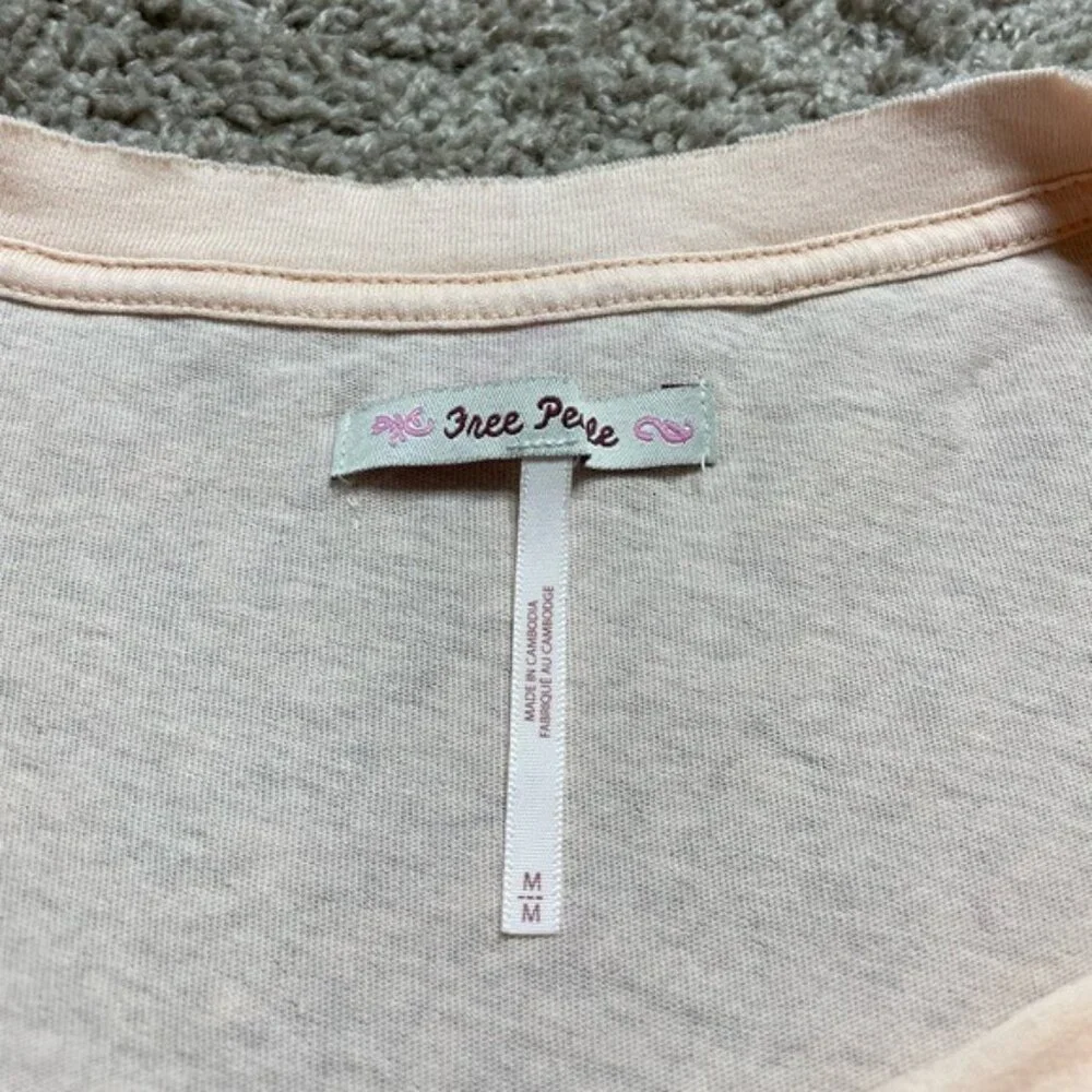 Free People Sugar Rush Pastel Peach Dolman Sleeves Top M - Picture 5 of 8